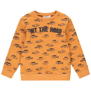 Sweat en molleton imprimé voitures et texte puff print pour garçon Main Sweat en molleton imprimé voitures et texte puff print pour garçon