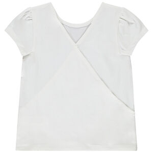 Camiseta de manga corta con lentejuelas y espalda cruzada niña 