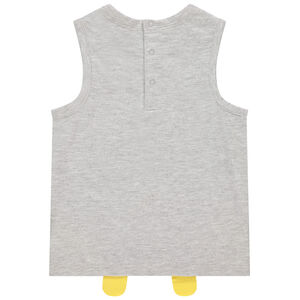 Camiseta sin mangas print animal con detalles en relieve 