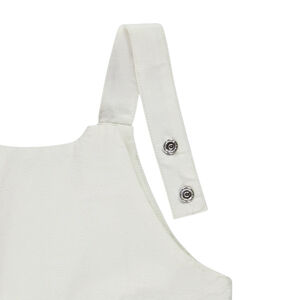 Salopette larga de lona con detalle plateado para niña 