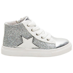 Zapatillas altas con purpurina y estrella 