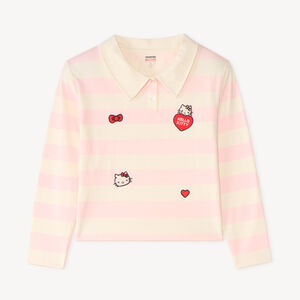 Polo de niña de manga larga con parche de Hello Kitty 