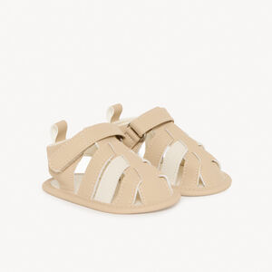 Sandalias de velcro beige para bebé niño 