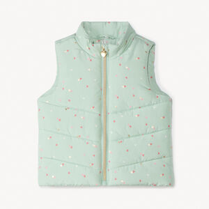 Chaleco de plumas acolchado y estampado para niña bebé 