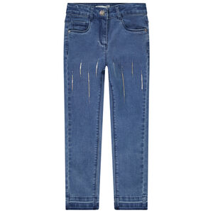 Jean skinny taille haute avec détails en sequins pour fille Main Jean skinny taille haute avec détails en sequins pour fille