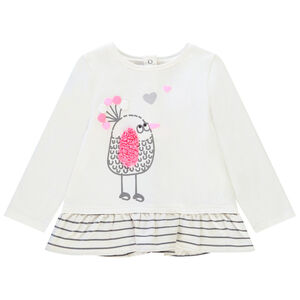 Túnica manga corta print pajarito 