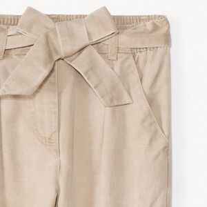 Pantalón cargo de sarga con cinturón niña 