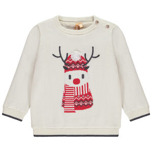 Pelele de terciopelo con reno bordado para bebé niño. 