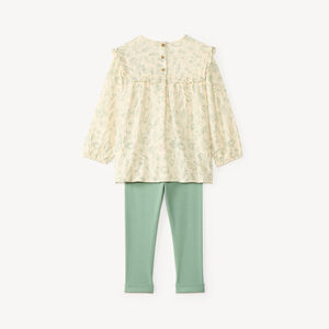 Conjunto de 2 piezas para bebé niña: blusa y leggings. 