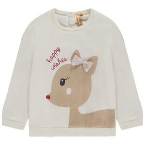Jersey de punto de terciopelo con estampado de ciervo para bebé niña  Main Jersey de punto de terciopelo con estampado de ciervo para bebé niña