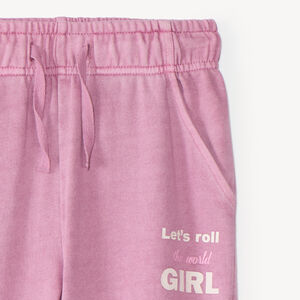Pantalón de chándal rosa desgastado para niña 