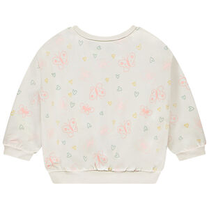 Sudadera de felpa oversize con estampado de mariposas niña 