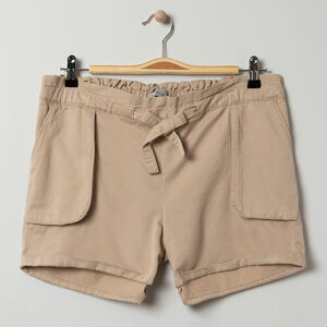 Short de embarazo de tela ligera de tiro bajo 