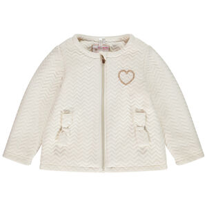 Chaqueta de felpa acolchada zigzag para bebé niña 