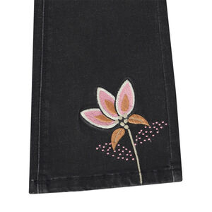 Pantalón trompeta con bordado de flores para niña 