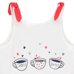 Pijama corto de jersey con tirantes y short para niña 