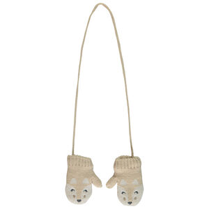 Manoplas unidas con motivo animal para bebé niña 