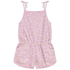 Combishort de punto de jersey gofrado con estampado de piñas para niña  Main Combishort de punto de jersey gofrado con estampado de piñas para niña