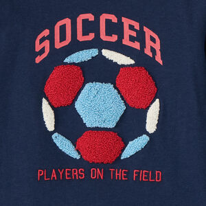 T-shirt manches longues uni à motif brodé effet bouclette pour garçon   Main T-shirt manches longues uni à motif brodé effet bouclette pour garçon