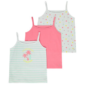Pack de 3 camisetas de tirantes de jersey para niña 