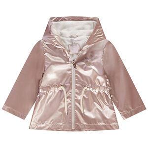Chubasquero de tela efecto metalizado con forro de terciopelo para bebé niña 
