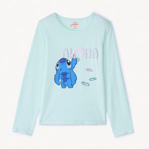 Camiseta de manga larga Stitch Disney para niña 