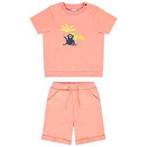 Conjunto de 2 piezas de felpa con estampado de mono para bebé niño 