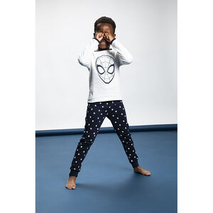 Pyjama en interlock 2 pièces t-shirt manches longues + pantalon imprimé fluo Spiderman pour garçon Main Pyjama en interlock 2 pièces t-shirt manches longues + pantalon imprimé fluo Spiderman pour garçon