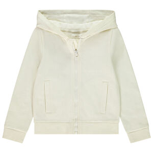 Chaqueta de felpa liso con capucha para niña  Main Chaqueta de felpa liso con capucha para niña