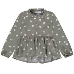 Túnica con volantes y mangas largas de lyocell con estampado de flores niña 