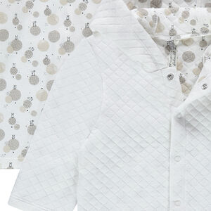 Conjunto de 3 piezas con chaqueta, camiseta estampada y pantalón 