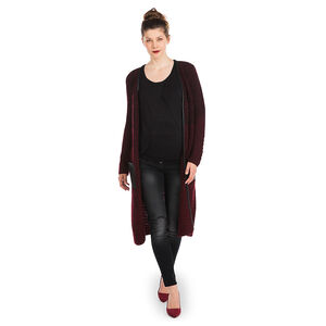 Gilet largo de embarazo de punto con detalles en efecto piel 