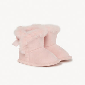 Botines suaves de peluche con lazo para bebé niña  Main Botines suaves de peluche con lazo para bebé niña