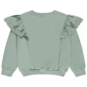 Sudadera con grandes volantes bordados niña 