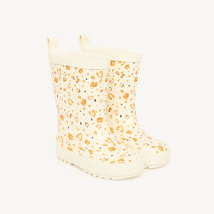 Botas de lluvia de goma para niña con estampados de flores y corazones 