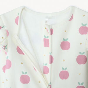 Pelele con forro y estampado de manzanas para bebé niña 