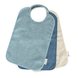 Lote de 3 baberos de esponja para poner - Azul 