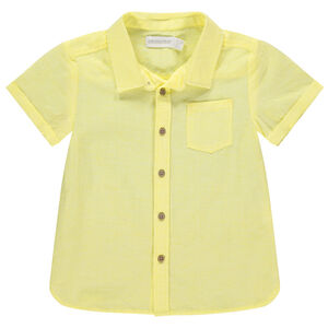 Chemise manches courtes à boutons imitation coco et poche 