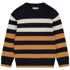 Suéter de punto fantasía a rayas para niño 
