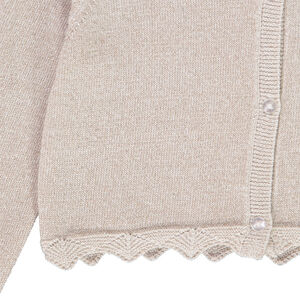 Gilet corto de punto con base festoneada para niña  Main Gilet corto de punto con base festoneada para niña