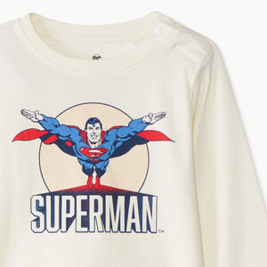 T-shirt manches longues Superman Warner pour bébé garçon Main T-shirt manches longues Superman Warner pour bébé garçon