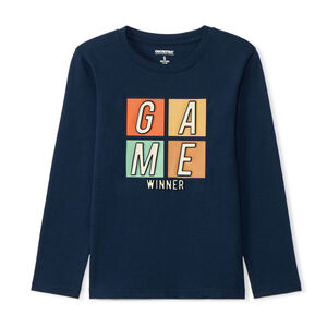 T-shirt manches longues à print en relief pour garçon  Main T-shirt manches longues à print en relief pour garçon