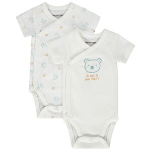 Lot de 2 bodies manches courtes print ourson pour bébé garçon 