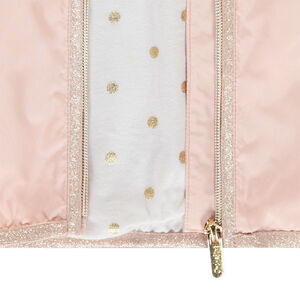 Chaqueta cortavientos lisa con forro estampado para niña 