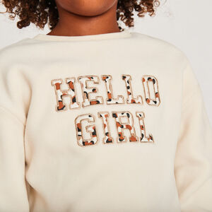 Sudadera polar oversize con parches moteados para niña 