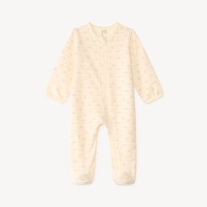 Dors-bien con cremallera de terciopelo a rayas para niña bebé. 