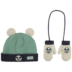 Conjunto gorro y manoplas Mickey Disney para bebé niño 