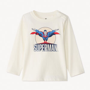 T-shirt manches longues Superman Warner pour bébé garçon Main T-shirt manches longues Superman Warner pour bébé garçon