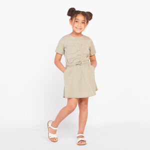 Vestido de manga corta efecto vaquero para niña 