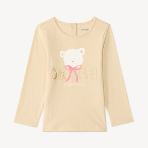 Camiseta de manga larga para bebé niña con estampado brillante y divertido. 